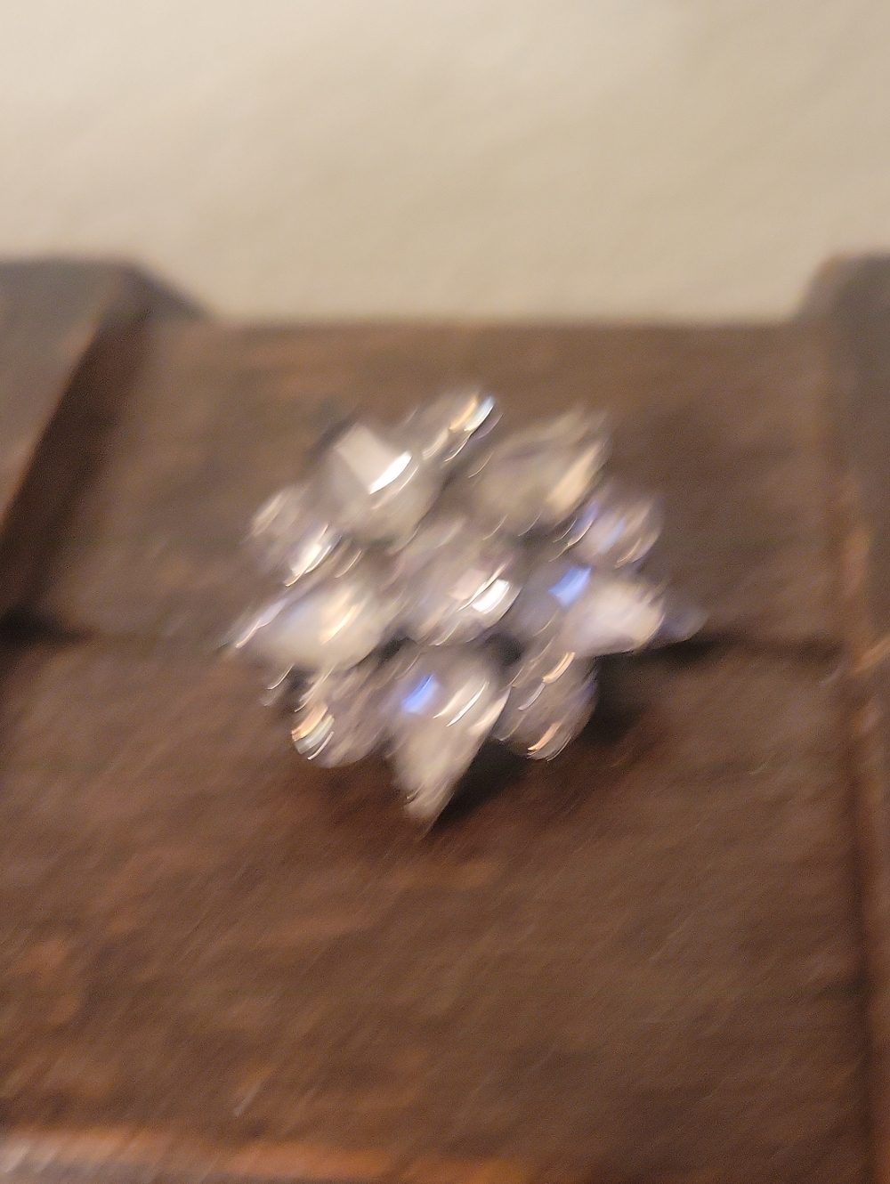 Silver-Tone Floral Cluster Brooch- Elegant Clear Crystal Petals